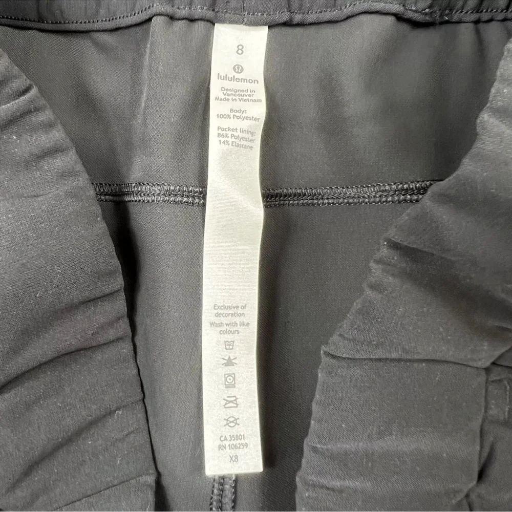 Lululemon On The Fly Pant Woven Track Stripe Black Green 8